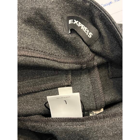 NWT Express Skinny Ankle High Rise Pull On Pants Womens Sz L Gray Stretch Ponte - Picture 7 of 7